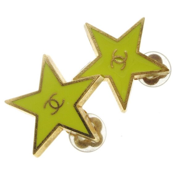 Chanel Star Earrings Clip-On Yellow 01P - Picture 2 of 5